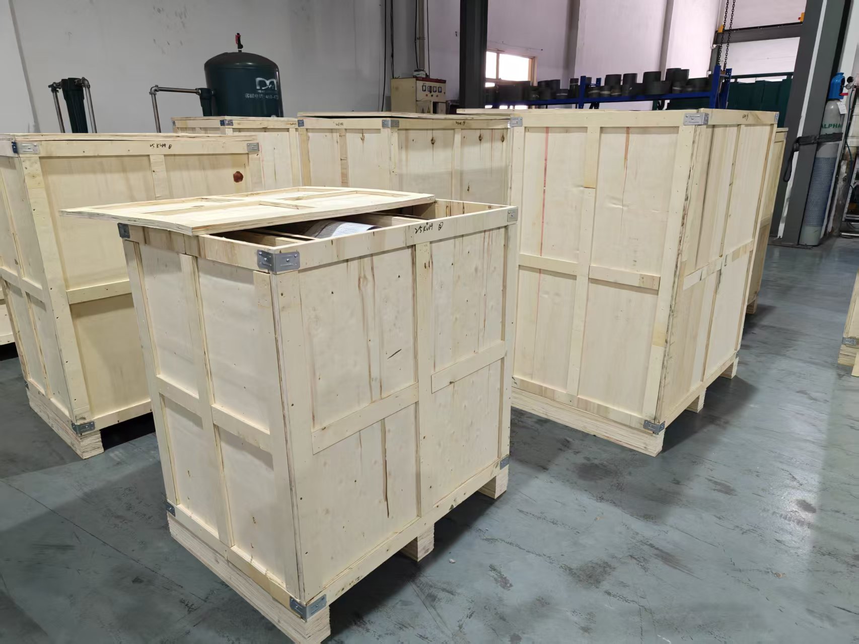 Wooden cases during CRGO transformer core packing