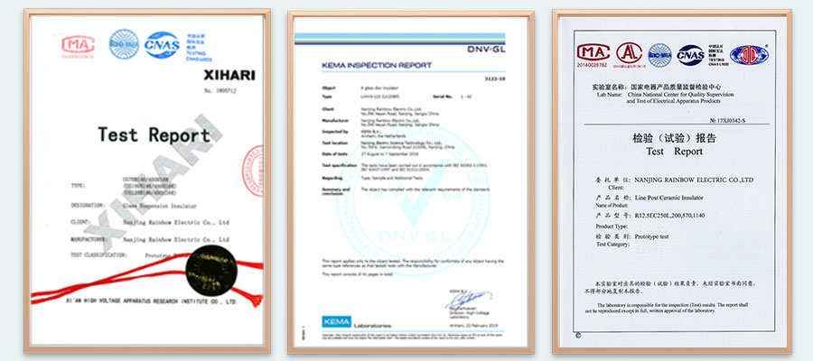 IEC ANSI GB standards and SGS TUV certifications for electrical insulators